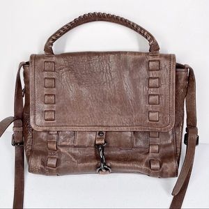 KOOBA Victoria Crossbody Satchel Chocolate Brown